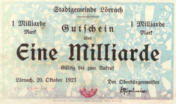 Eine Milliarde Mark Geldschein